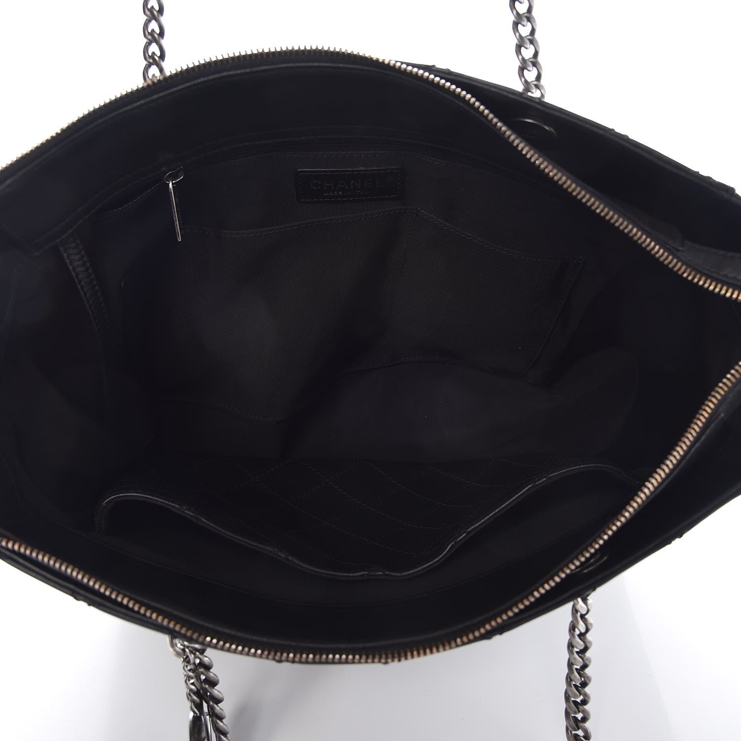 Chanel Lambskin Stitched Shopping Tote Black 5 of 7