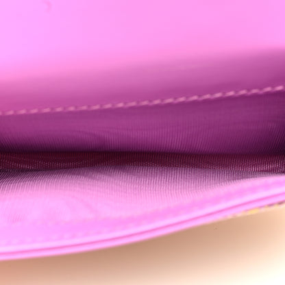 Gucci Moire Calfskin Monogram Bi-Fold Card Case Lilac Yellow 5 of 7