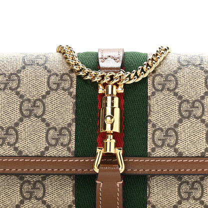 Gucci GG Supreme Monogram Azalea Calfskin Web Jackie 1961 Chain Wallet Beige Ebony Brown Sugar 8 of 11