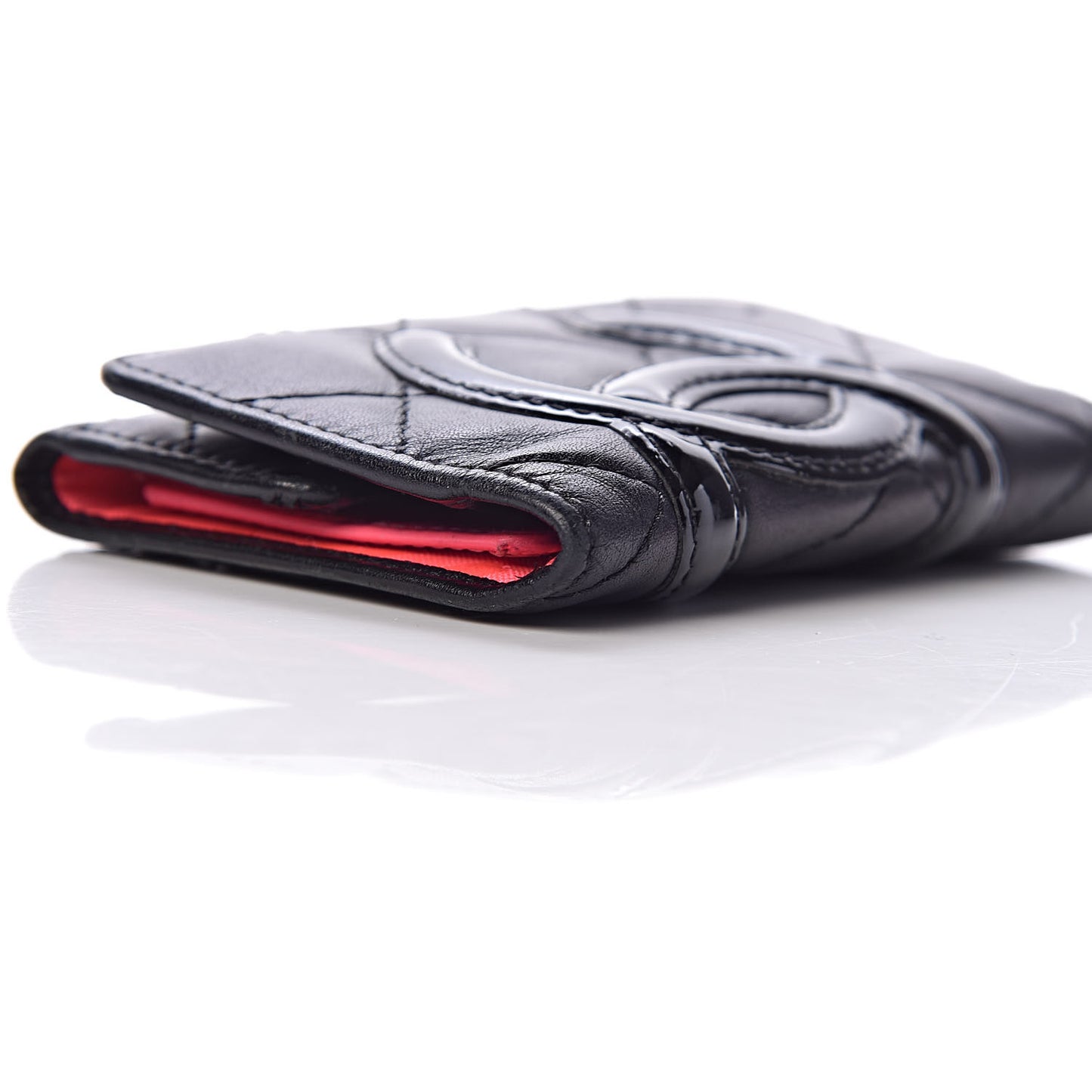 Calfskin Quilted Cambon 6 Key Holder Black