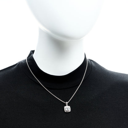 David Yurman Sterling Silver Diamond White Topaz 7mm Petite Albion Pendant Necklace 2 of 5