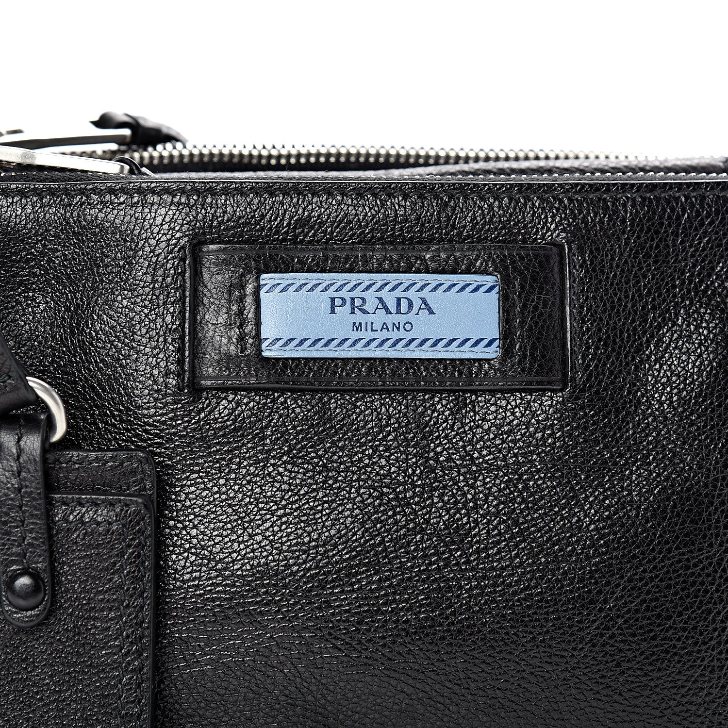 Prada Glace Calfskin Studded Etiquette Shoulder Bag Black 11 of 14