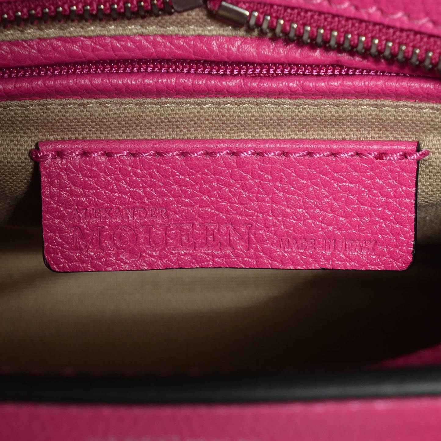 Pebbled Calfskin Mini Padlock Tote Bouganville