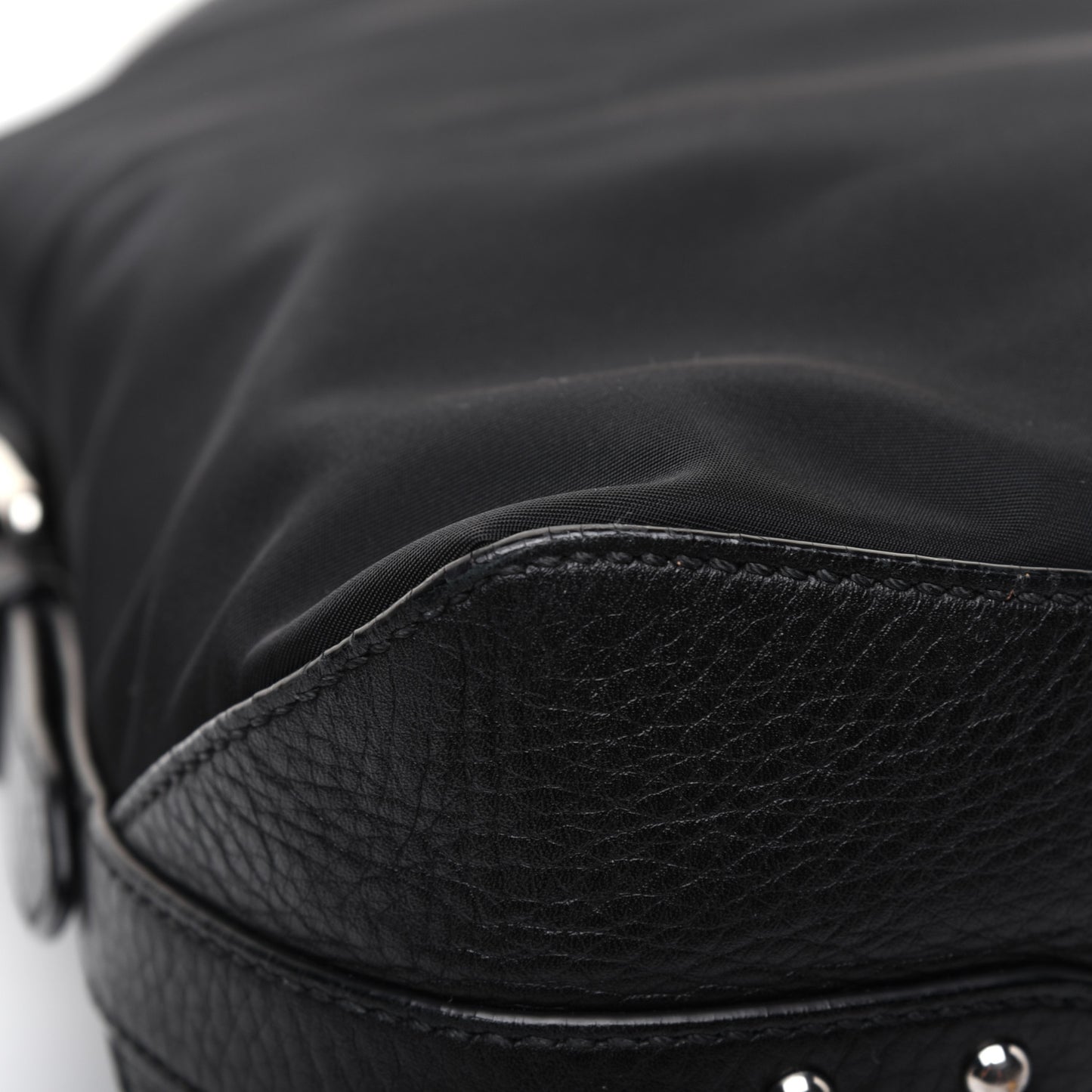 Tessuto Nylon Calfskin Hobo Black