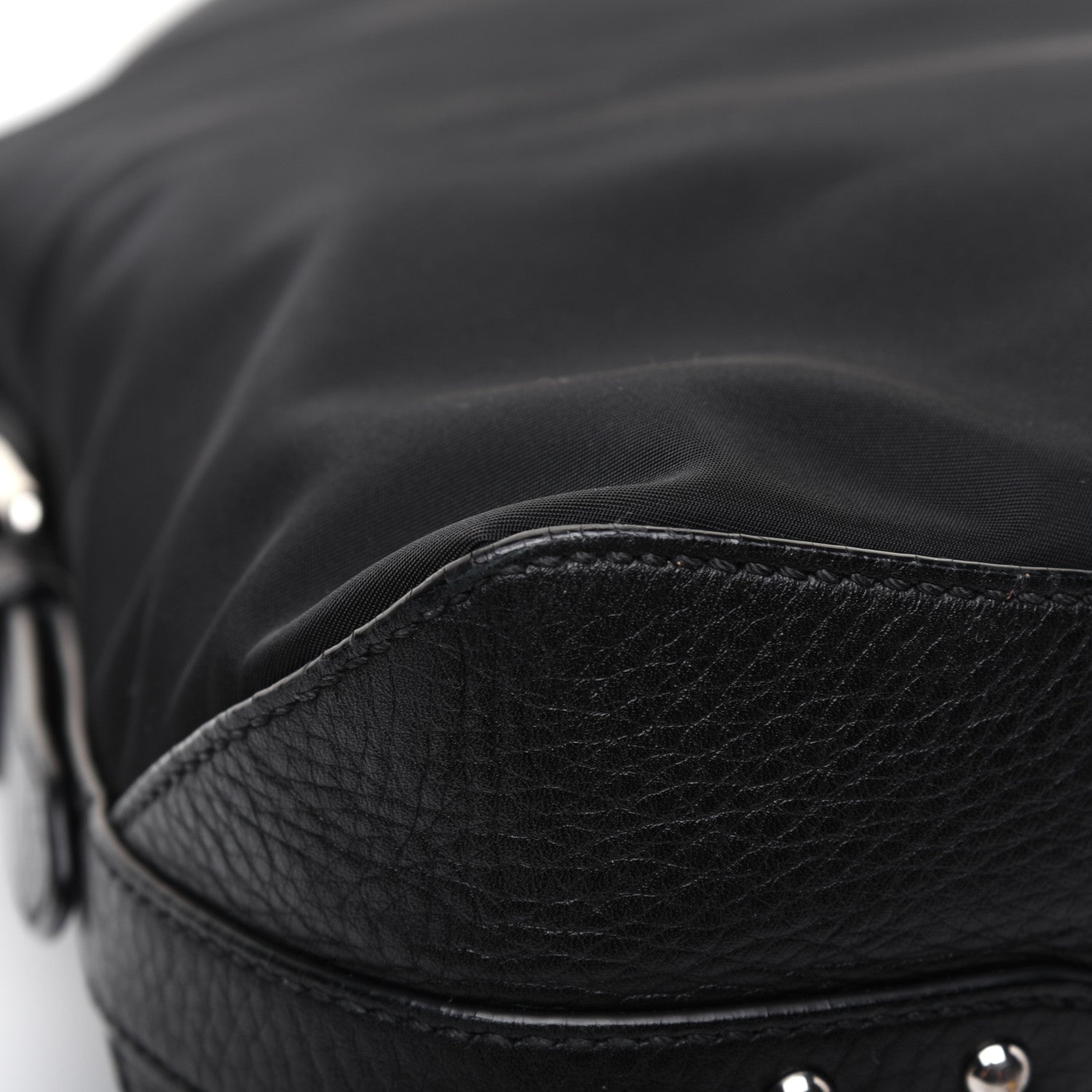 Prada Tessuto Nylon Calfskin Hobo Black 15 of 25