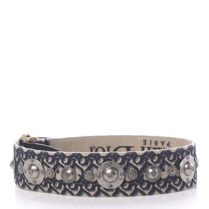 Christian Dior Oblique Studded Shoulder Strap Blue 2 of 5