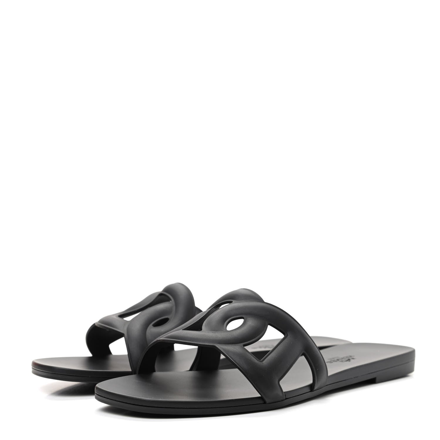 Hermes Rubber Aloha Sandals 39 Black 3 of 9