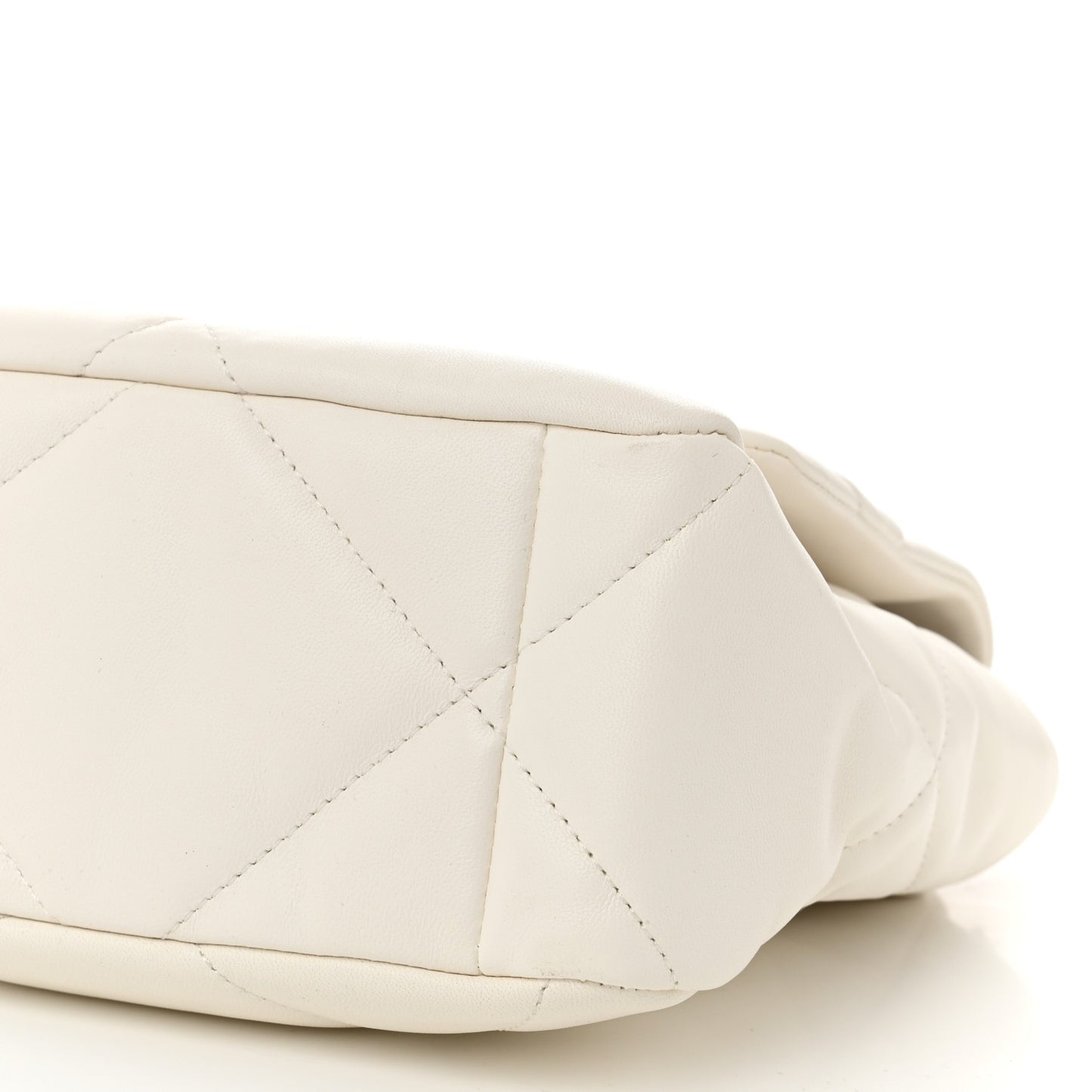 Lambskin Quilted Large Chanel 19 Flap White