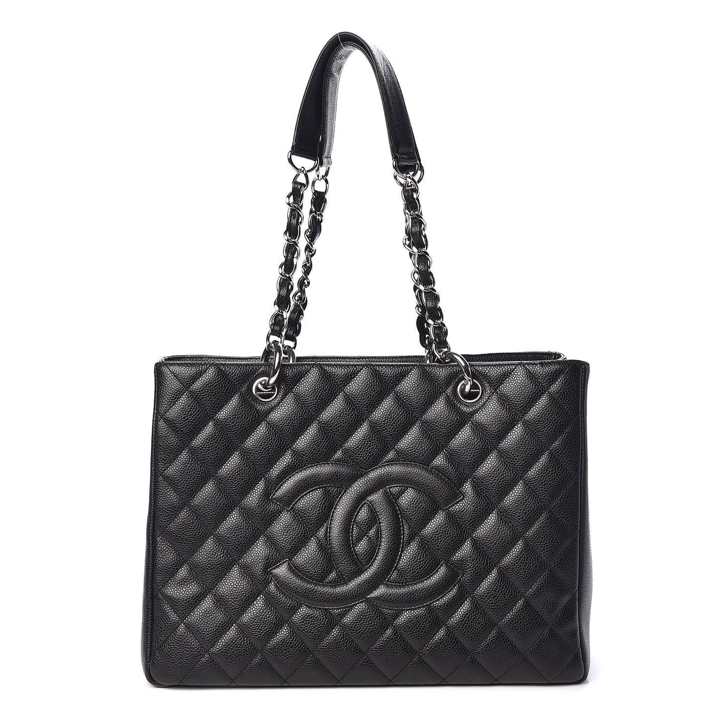 Caviar Quilted Grand Shopping Tote GST Black