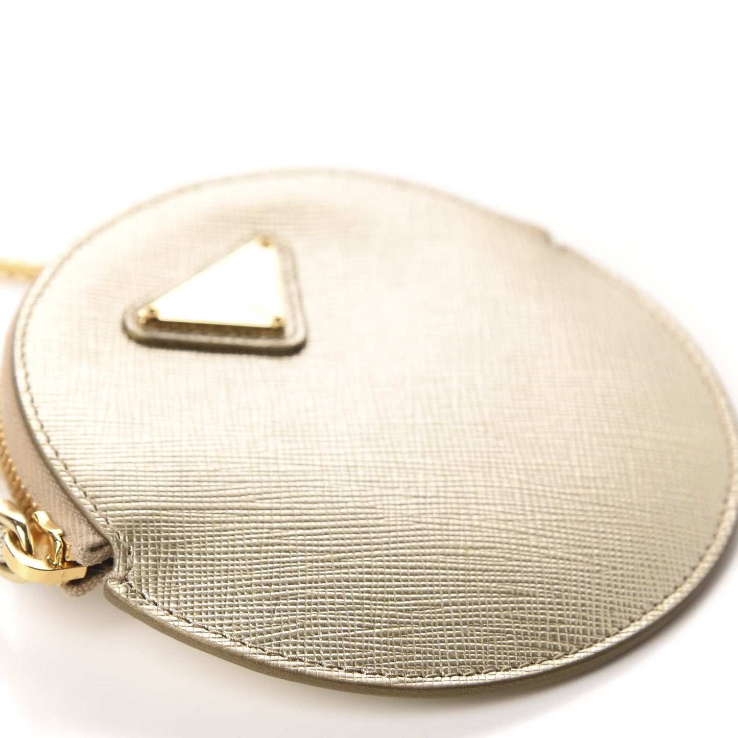 Metallic Saffiano Mini Pouch Pirite