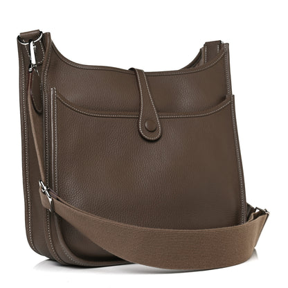 Hermes Taurillon Clemence Evelyne III PM Etoupe 3 of 14