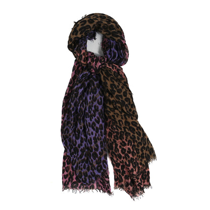 Louis Vuitton Cashmere Silk Leopard Etole Stole Marron Multicolor 1 of 4