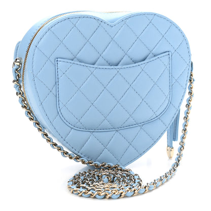 Chanel Lambskin Quilted CC In Love Heart Bag Light Blue 3 of 12