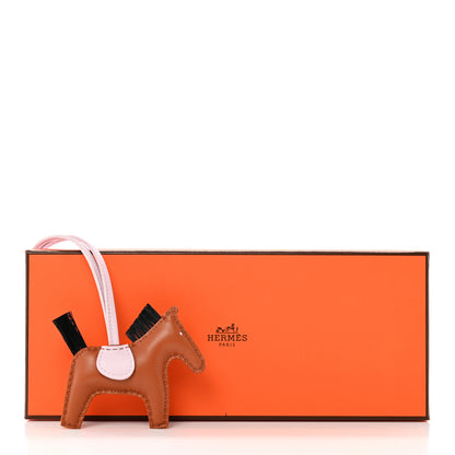 Hermes Milo Lambskin Horse Hair Grigri Rodeo Horse Bag Charm PM Gold Mauve Pale Black 5 of 5