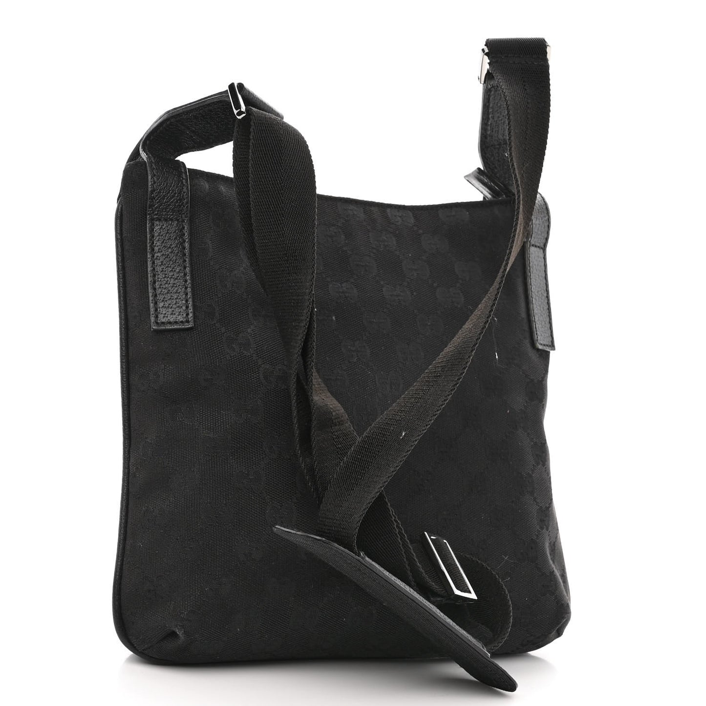 Monogram Flat Messenger Bag Black