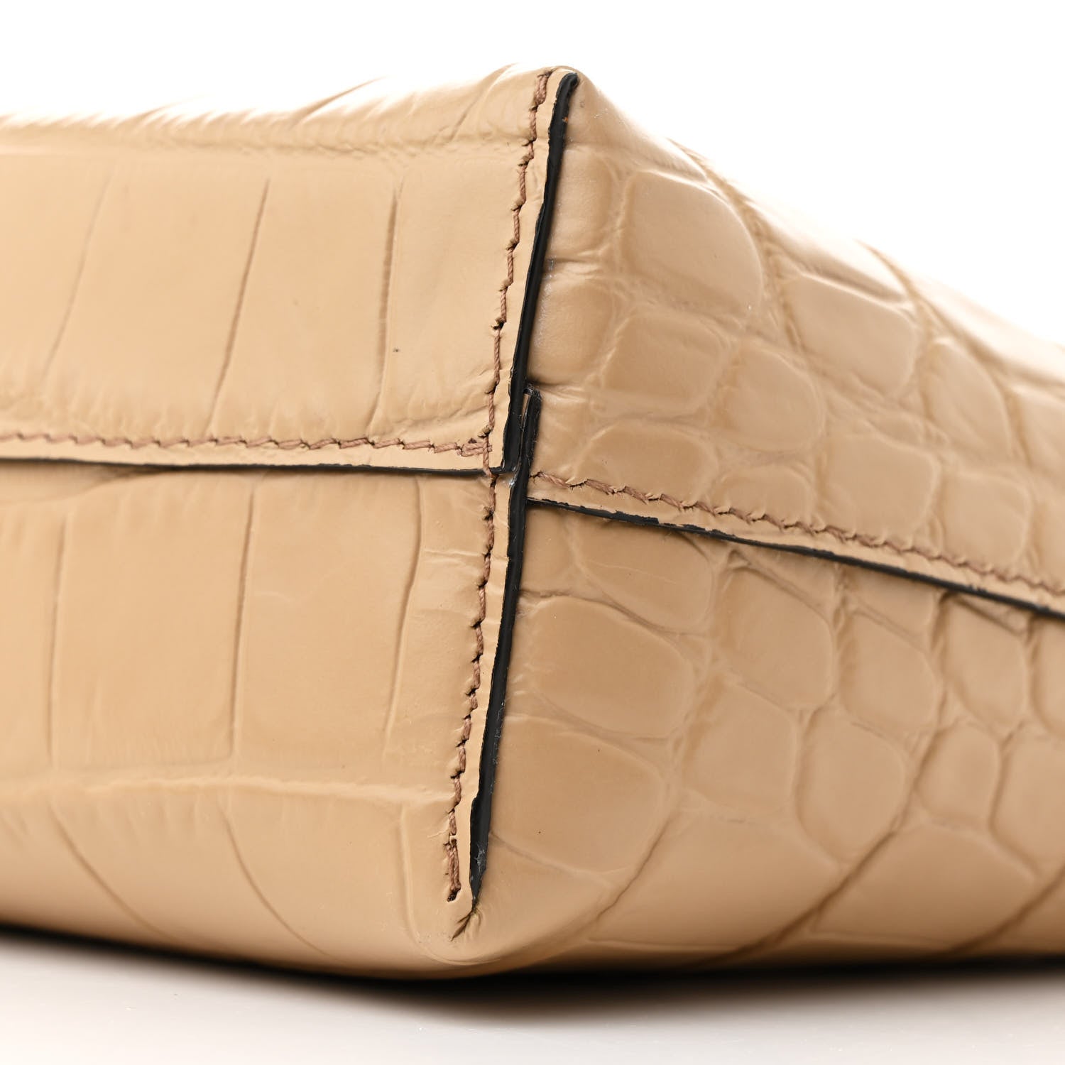 Alexander McQueen Calfskin Crocodile Embossed Mini Shopper Beige 9 of 9