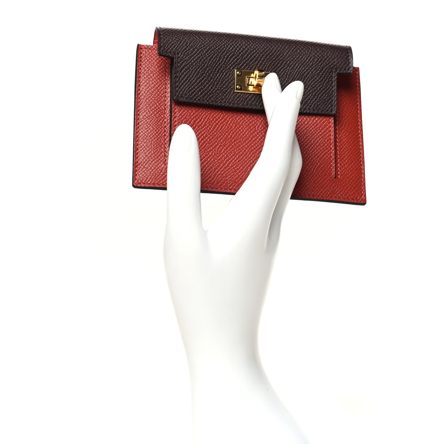 Epsom Tricolor Kelly Pocket Compact Wallet Rouge Venetian Rouge Sellier Rose Texas