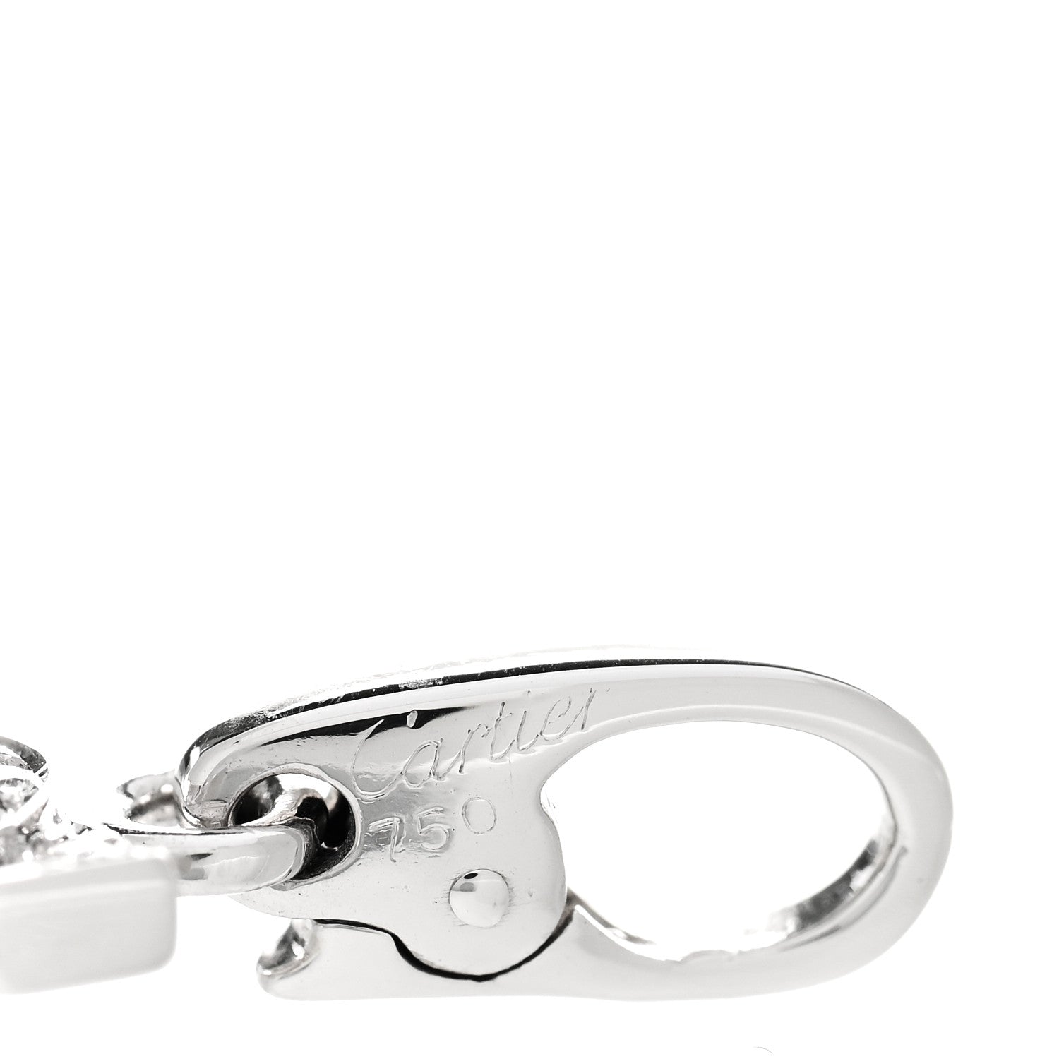Cartier 18K White Gold Diamond Logo Charm 4 of 5