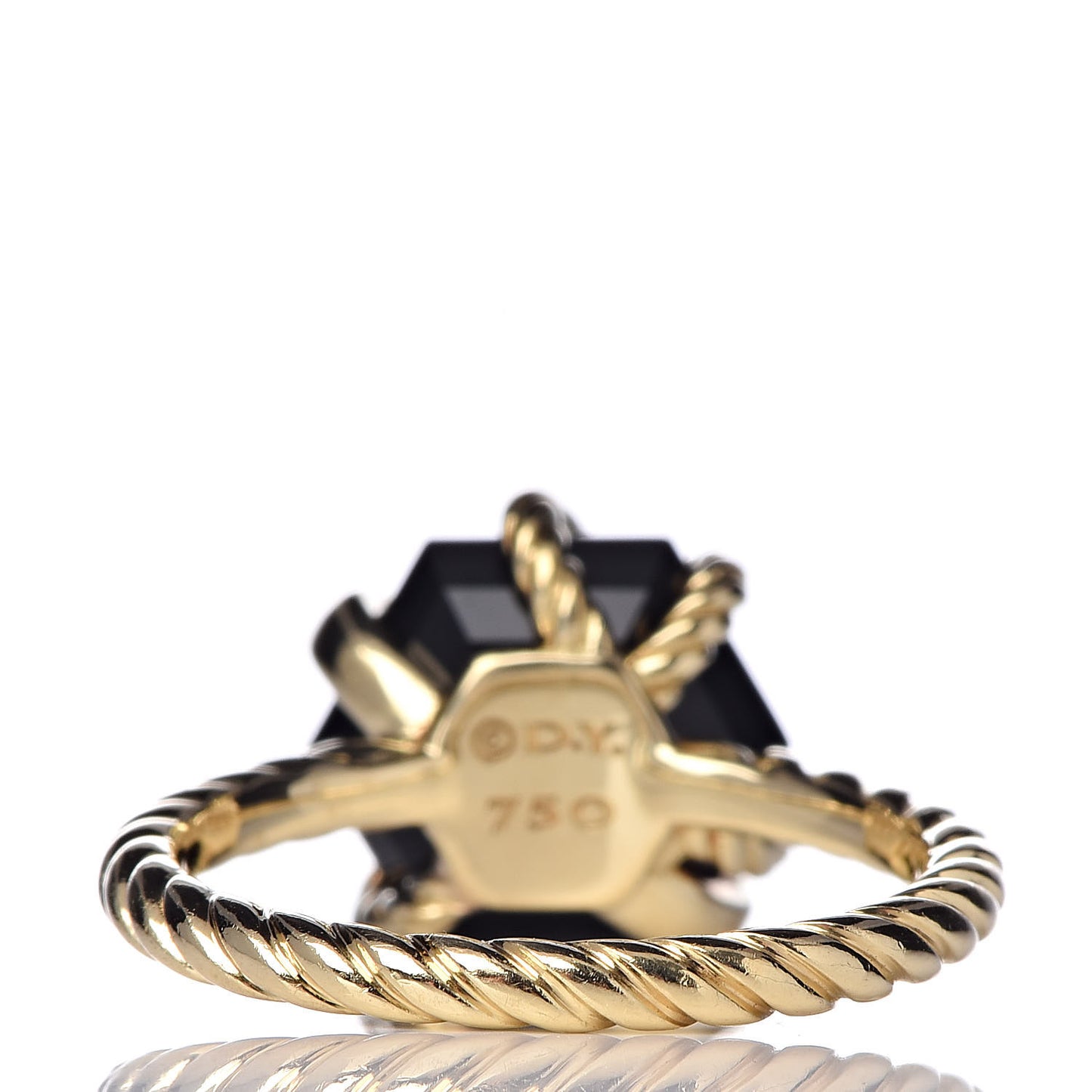 18K Yellow Gold Diamond Black Onyx 10mm Cable Wrap Ring 53 6.25