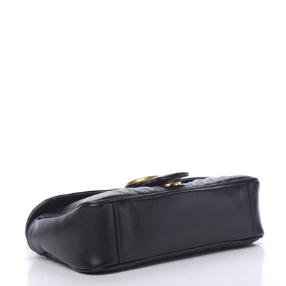 Gucci Calfskin Matelasse Small GG Marmont Shoulder Bag Black 3 of 10
