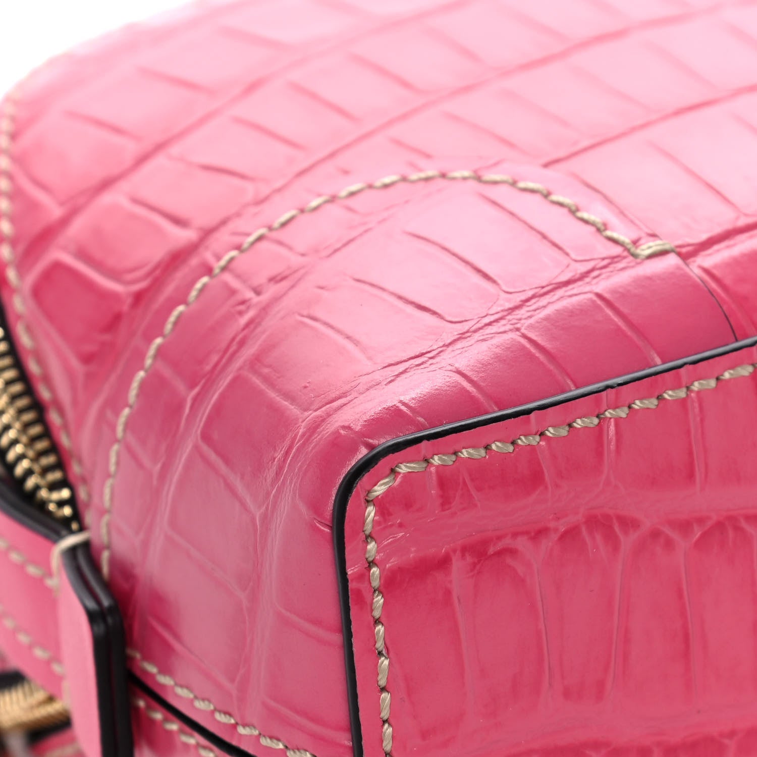 Chloe Crocodile Embossed Mini Daria Chain Bag Hot Pink 9 of 12