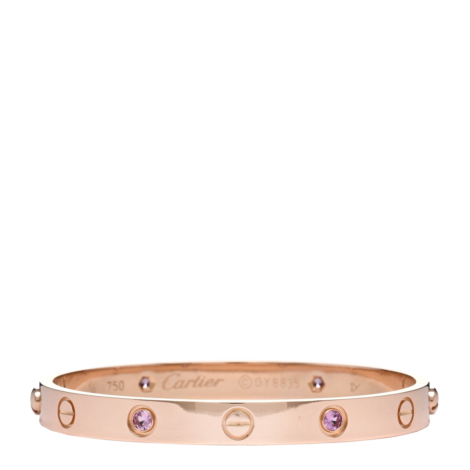 Cartier 18K Pink Gold 4 Pink Sapphire LOVE Bracelet 16 2 of 3