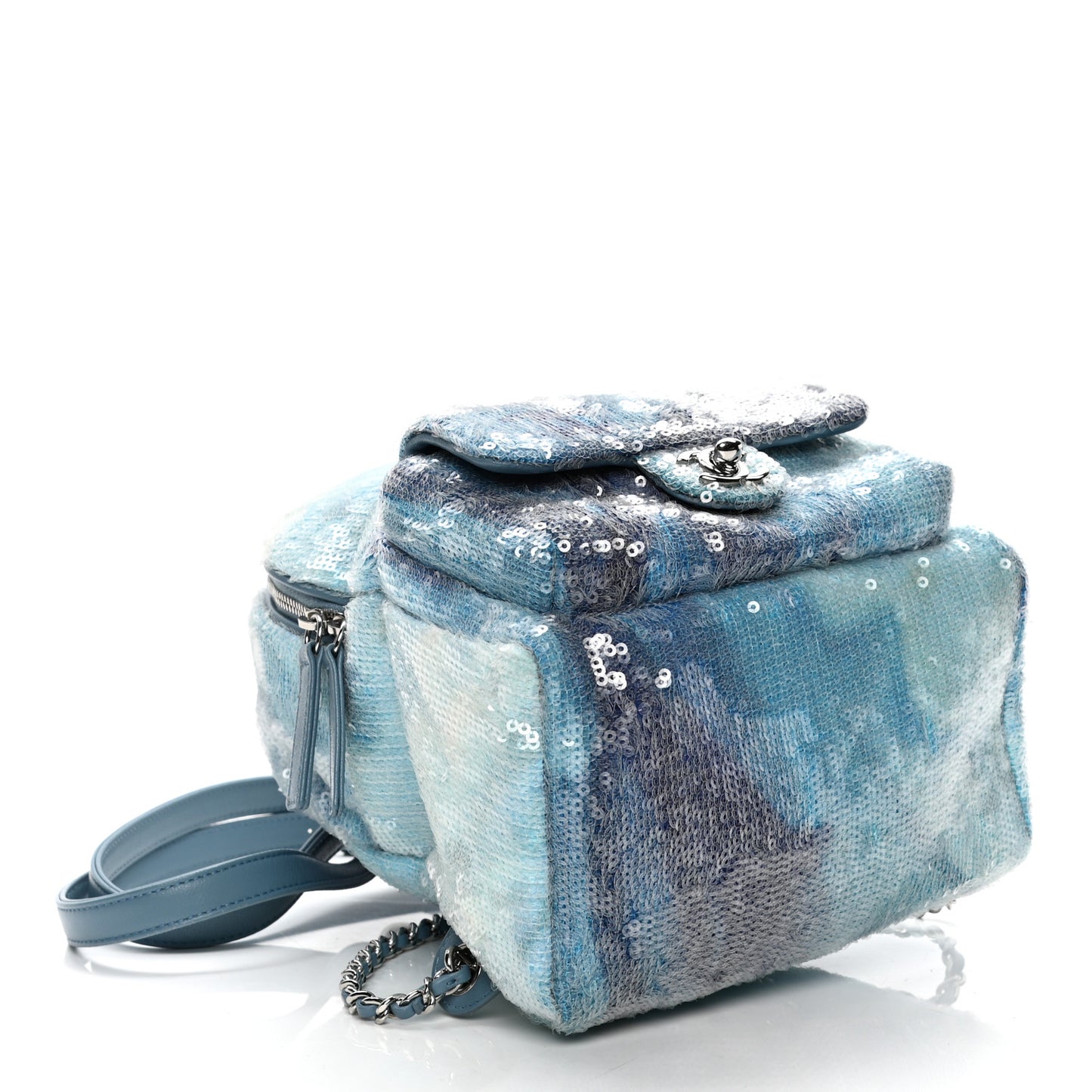 Sequin Tri-color Waterfall Backpack Light Blue