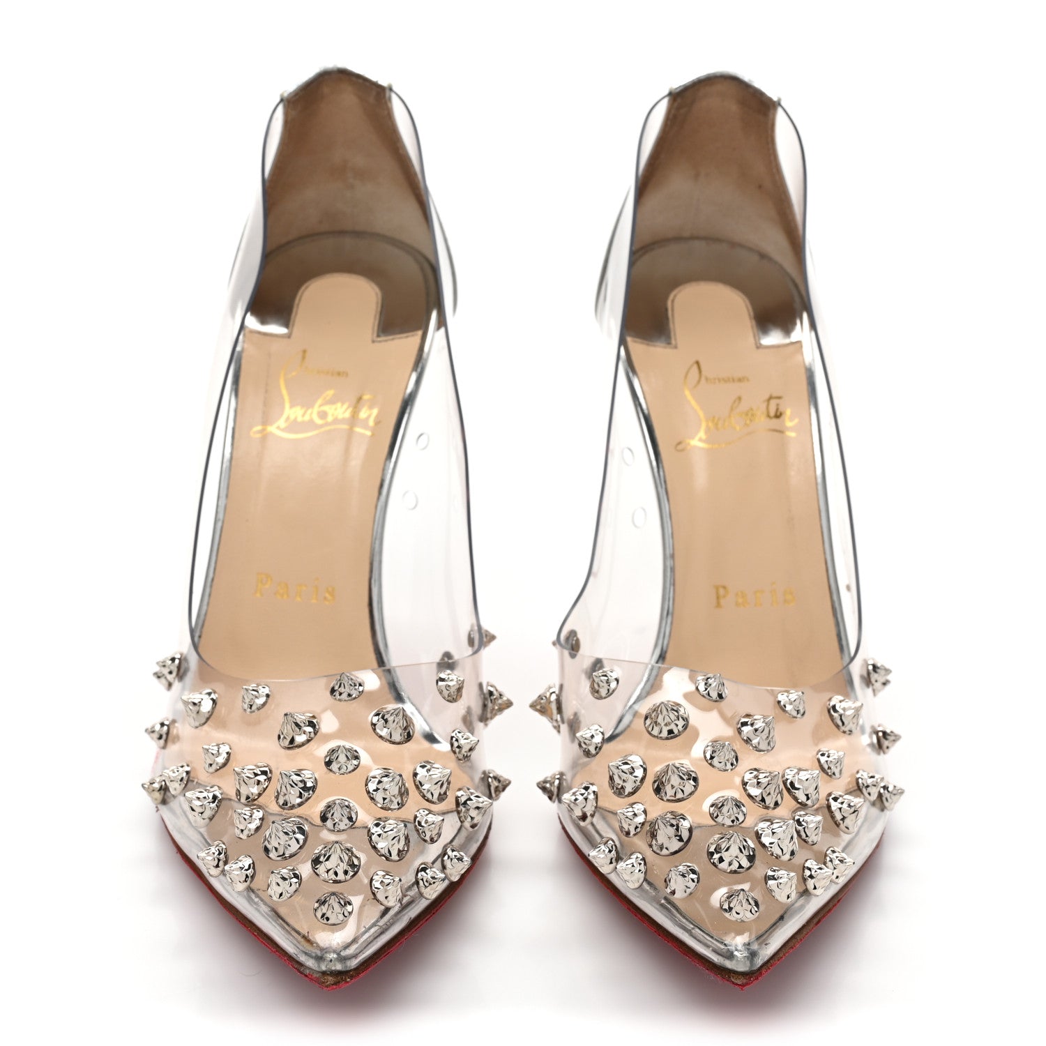 Christian Louboutin PVC Patent Collaclou 100 Pumps 37 Silver 2 of 12