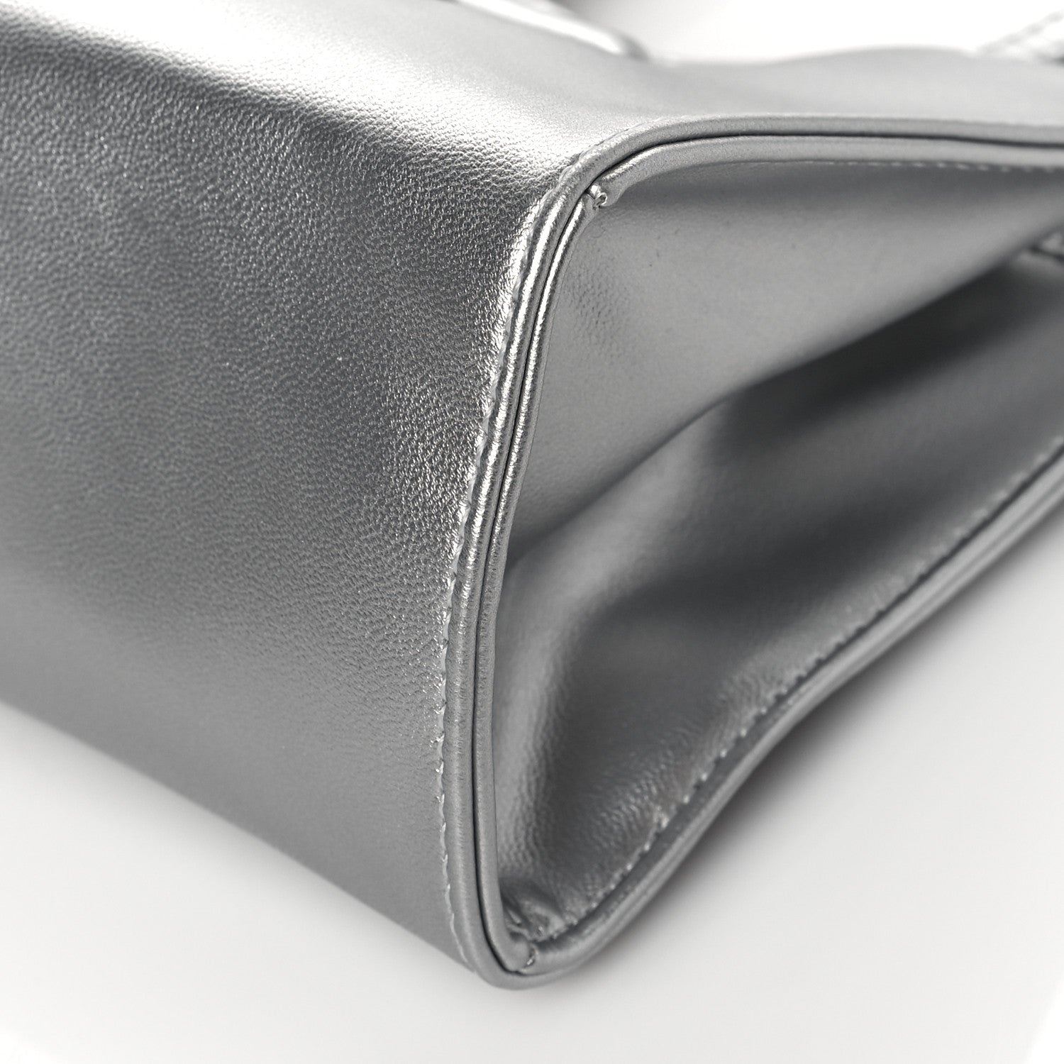 Telfar Metallic Vegan Leather Small Shopping Bag Silver 10 of 10