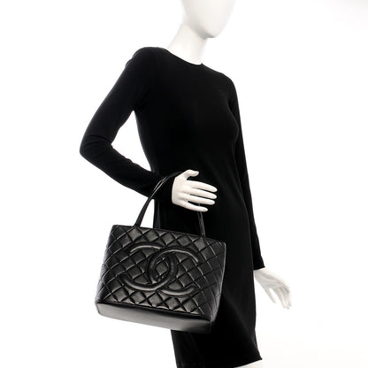 Chanel Lambskin Quilted Medallion Tote Black 2 of 7