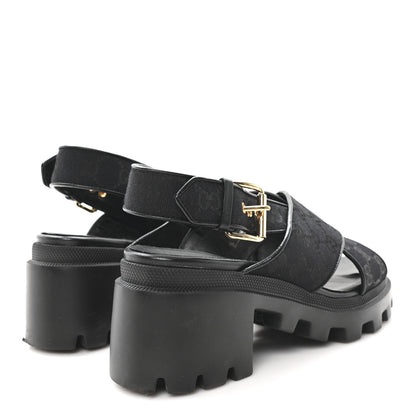Gucci Monogram Granada Kid Trip 40/72mm Lug Sole Sandals 40 Black 5 of 9