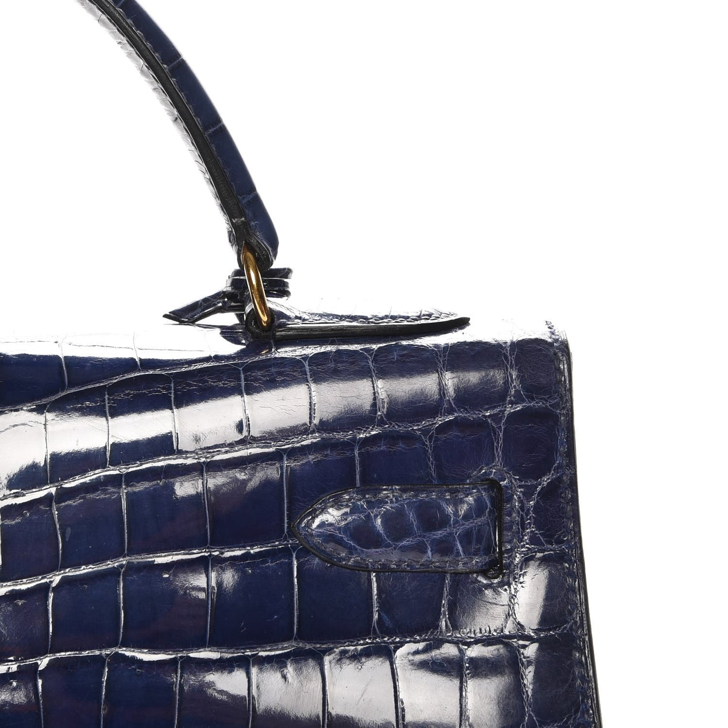 Shiny Niloticus Crocodile Kelly Sellier 32 Bleu Saphir