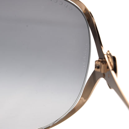 Gucci Metal Oversized Round Frame GG0225S Sunglasses Gold 8 of 9