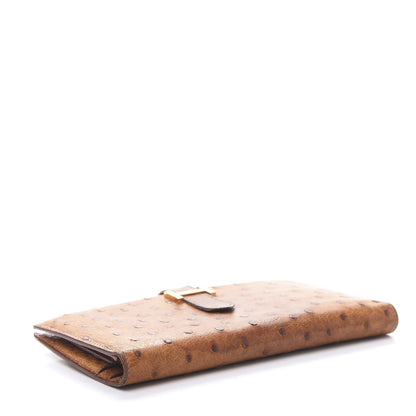 Hermes Ostrich Bearn Wallet Gold 4 of 15