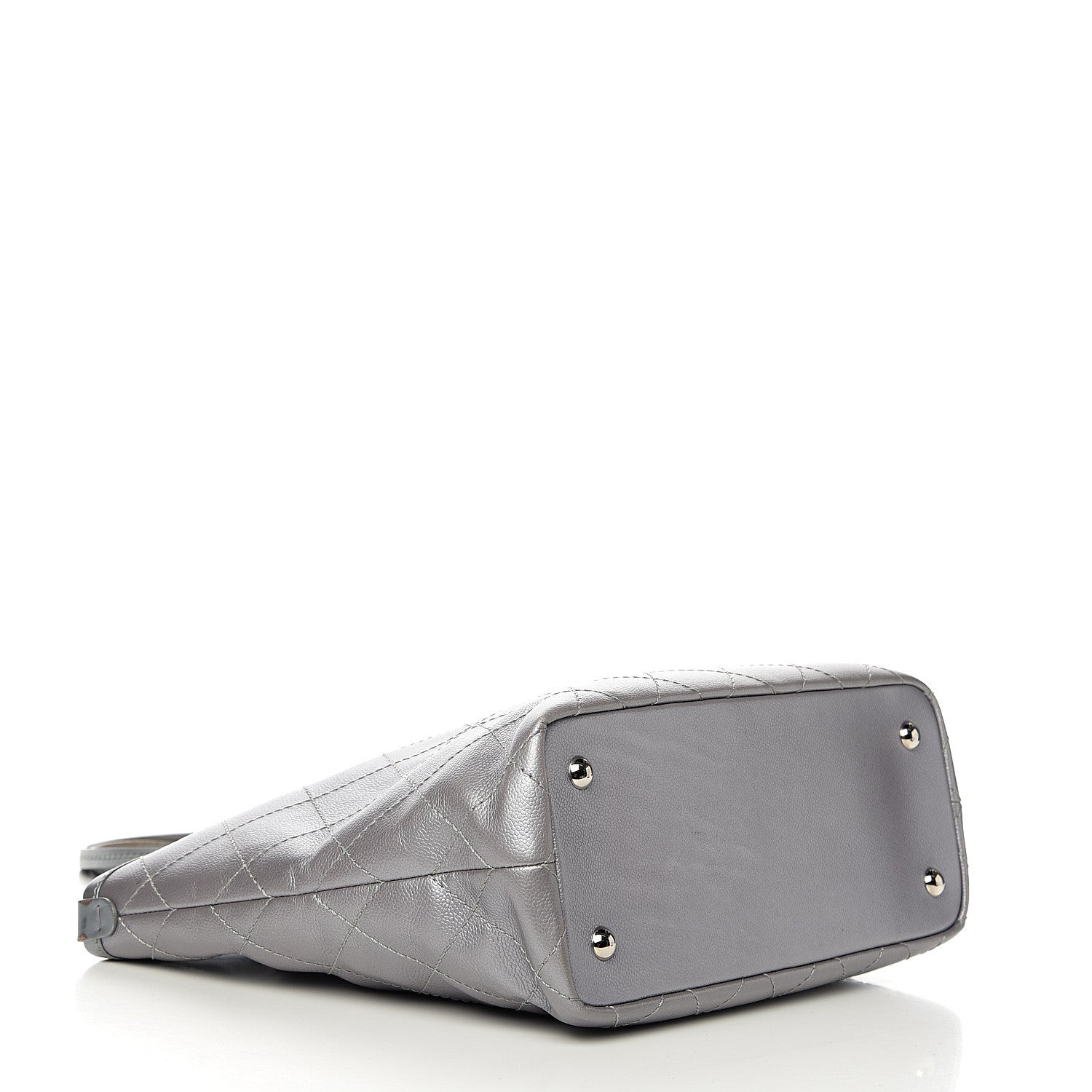 Chanel Metallic Grained Calfskin Shopping Fever Tote Silver 3 of 9
