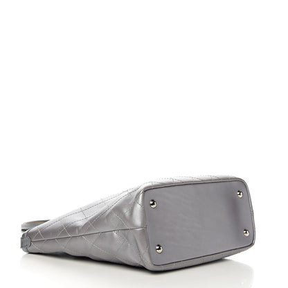Chanel Metallic Grained Calfskin Shopping Fever Tote Silver 3 of 9