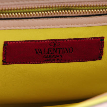 Valentino Garavani Vitello Crystal Embellished Watercolor Small Glam Lock Rockstud Flap Rose Green Yellow Sky 7 of 10