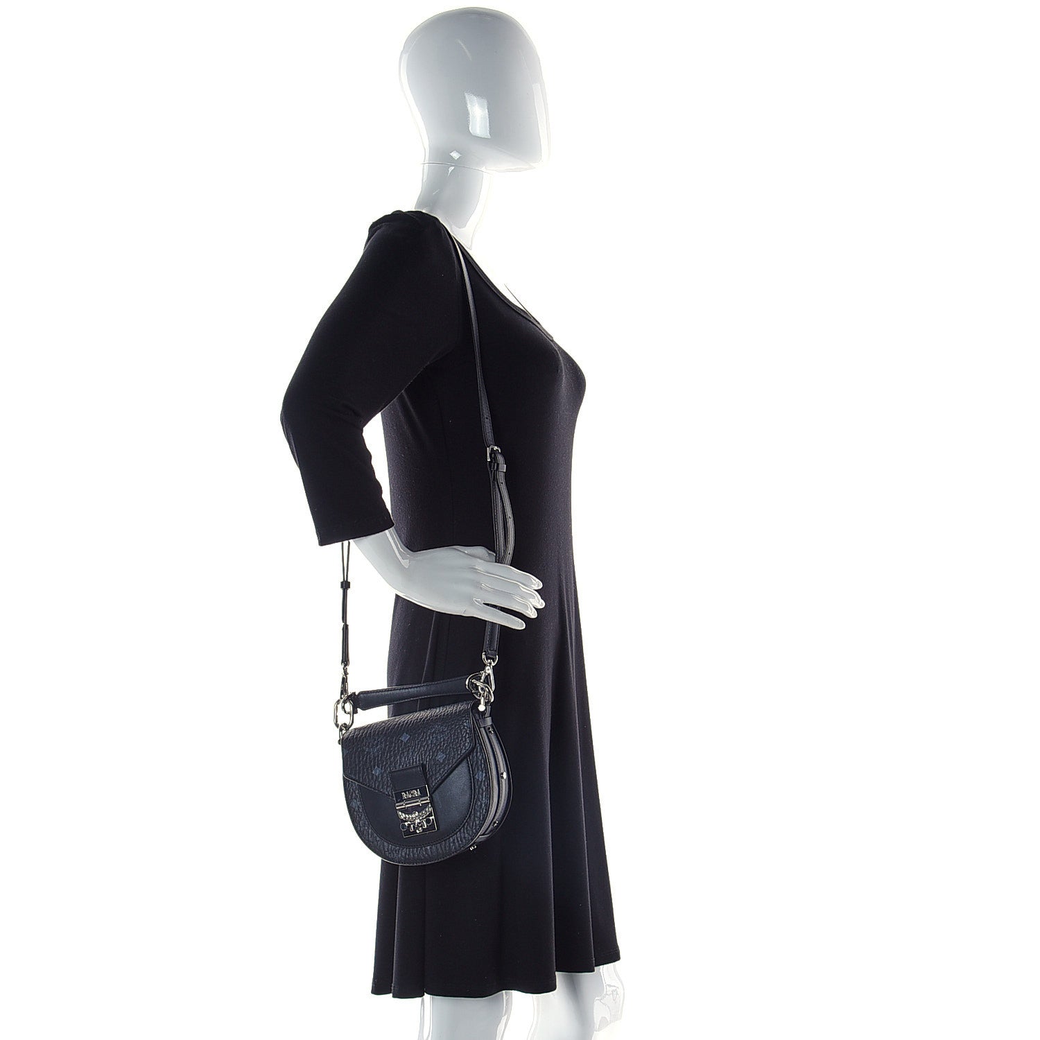 MCM Visetos Mini Patricia Crossbody Bag Black 2 of 7