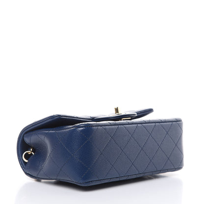 Chanel Caviar Quilted Mini Rectangular Flap Dark Blue 4 of 10