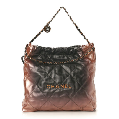 Chanel Metallic Shaded Calfskin Quilted Chanel 22 Bronze Black 1 of 10