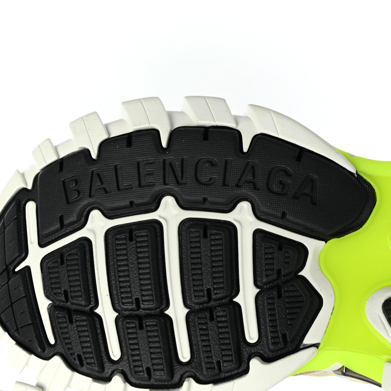 Balenciaga Rubber Mesh Bi-Color Womens Track.2 Open Sneakers 38 White Fluo Yellow 6 of 7