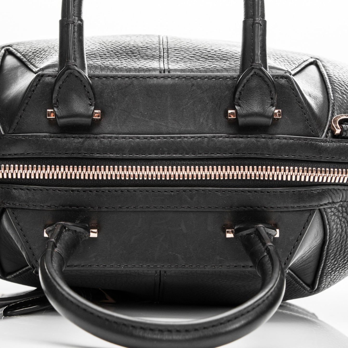 Pebbled Calfskin Small Emile Soft Black Rose Gold Hardware