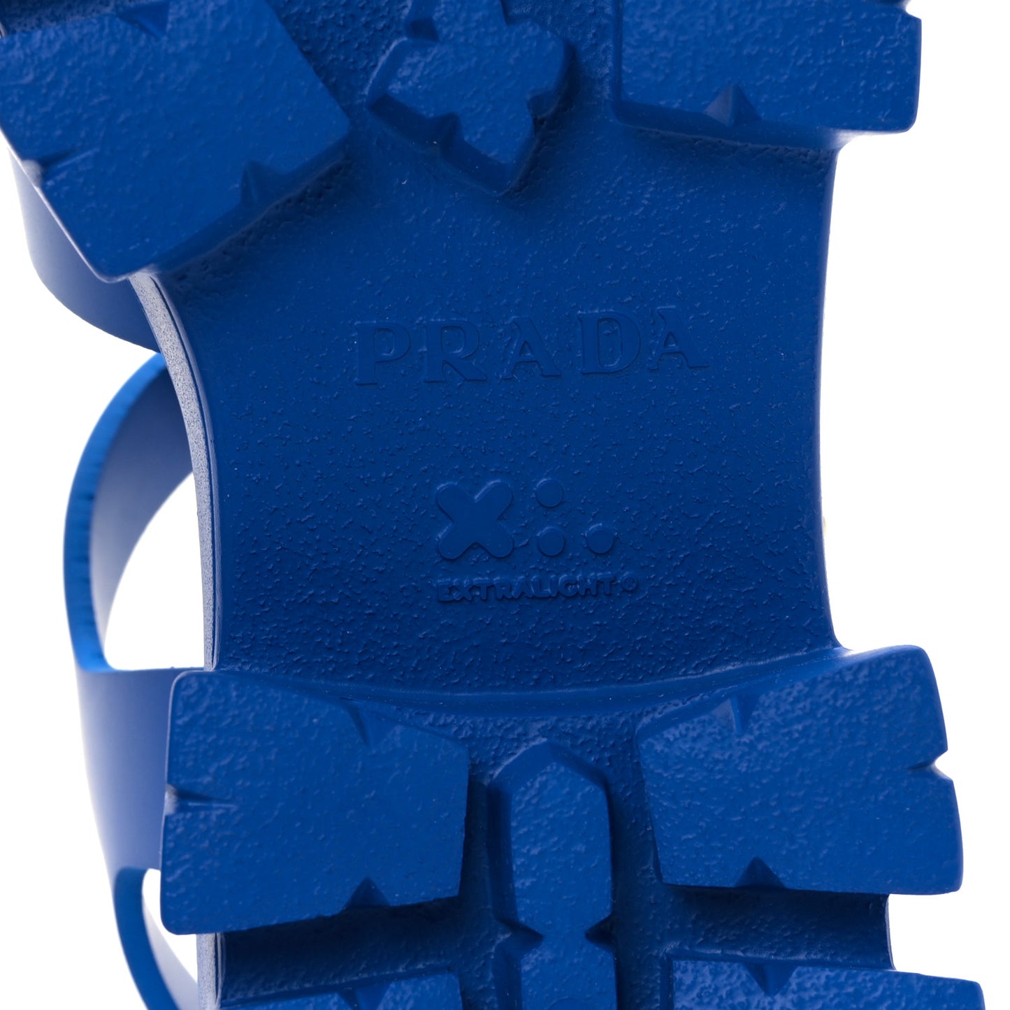 Foam Rubber Metal Triangle Logo Mens Monolith 55mm Cage Sandals 7 Azzurro