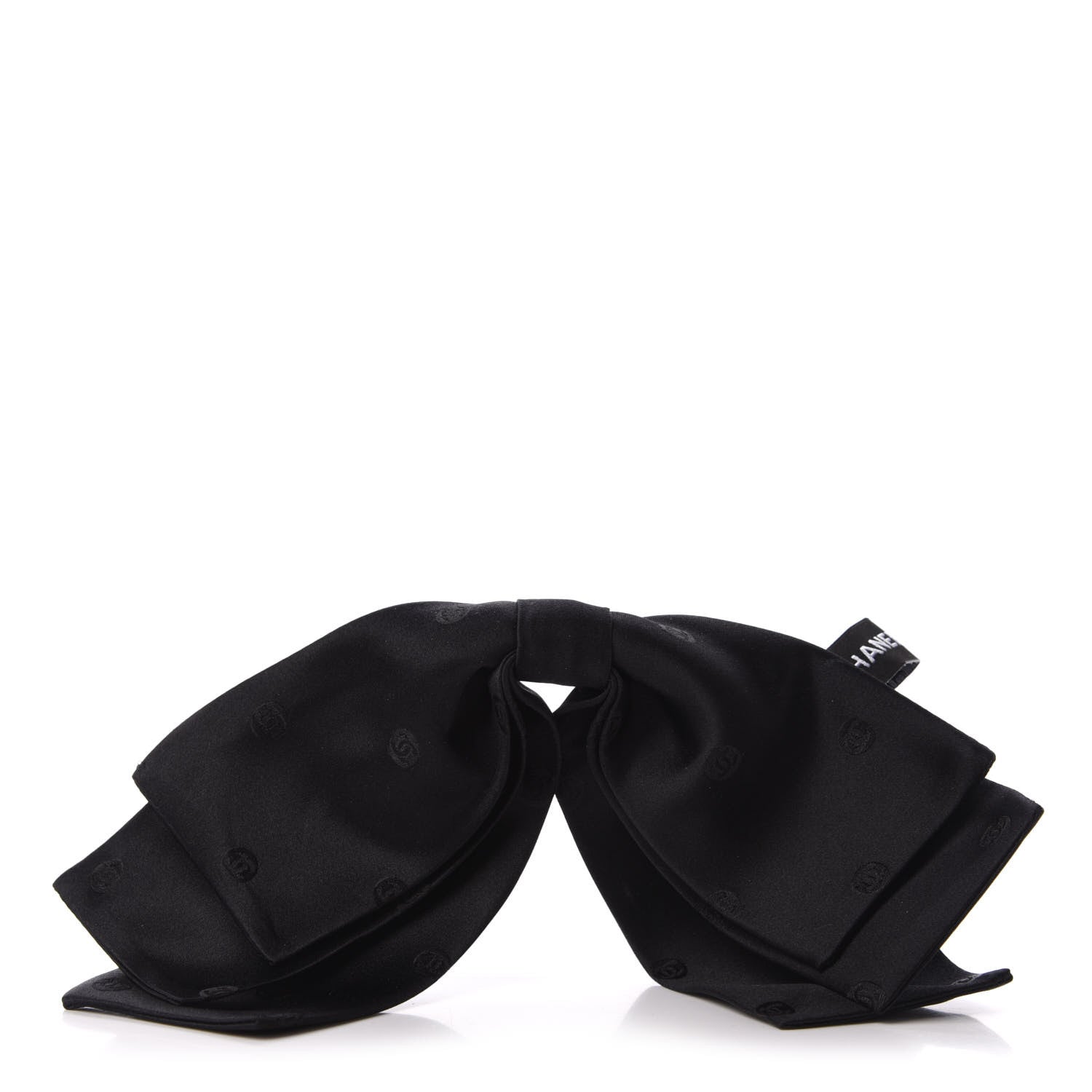 Chanel Satin CC Hair Clip Bow Black 1 of 6