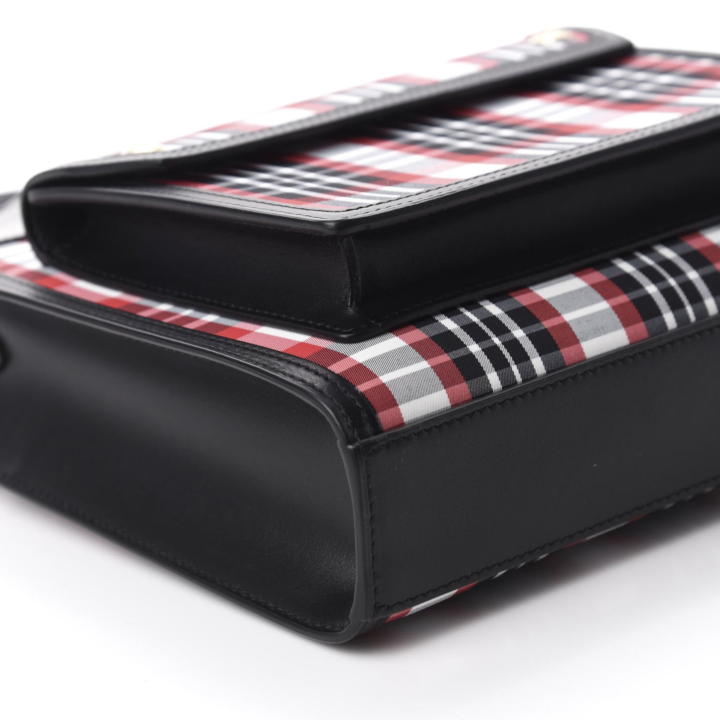 Calfskin Nylon Tartan Mini Pocket Bag Bright Red