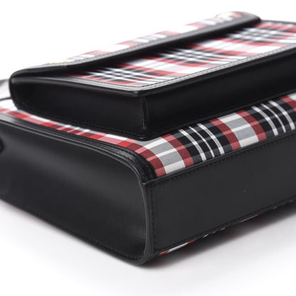 Burberry Calfskin Nylon Tartan Mini Pocket Bag Bright Red 6 of 10