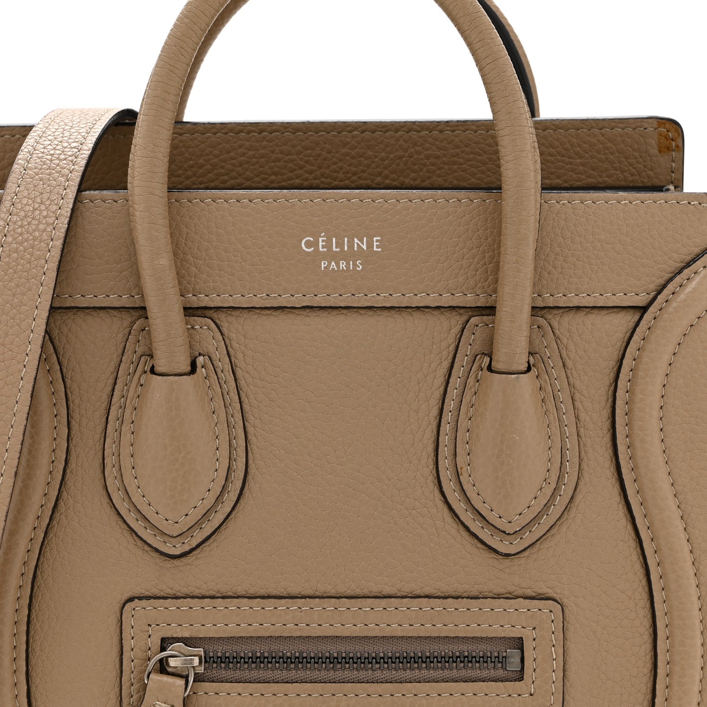 Drummed Calfskin Nano Luggage Dune
