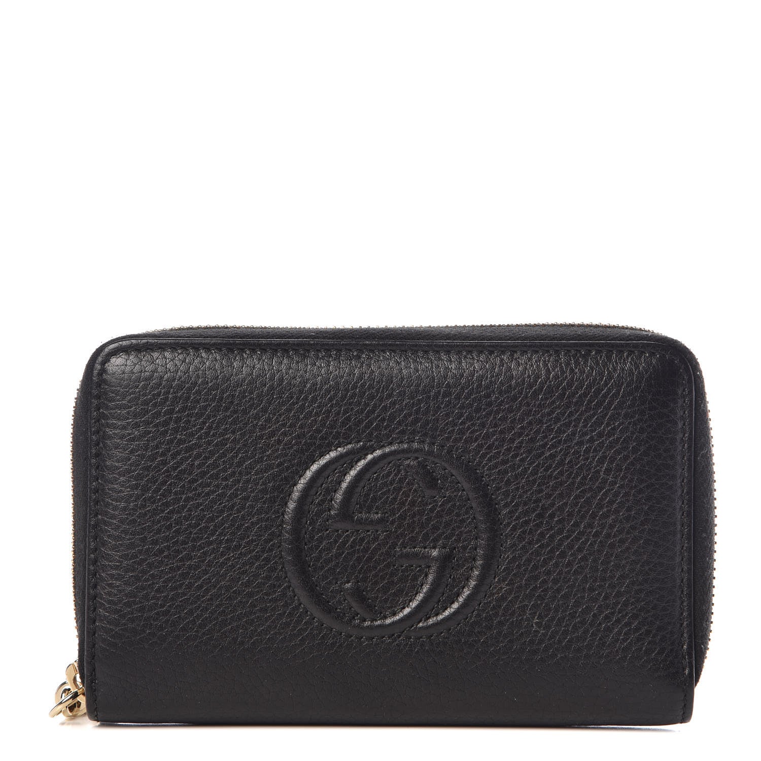 Gucci Pebbled Calfskin Medium Soho Zip Around Wallet Black 1 of 8