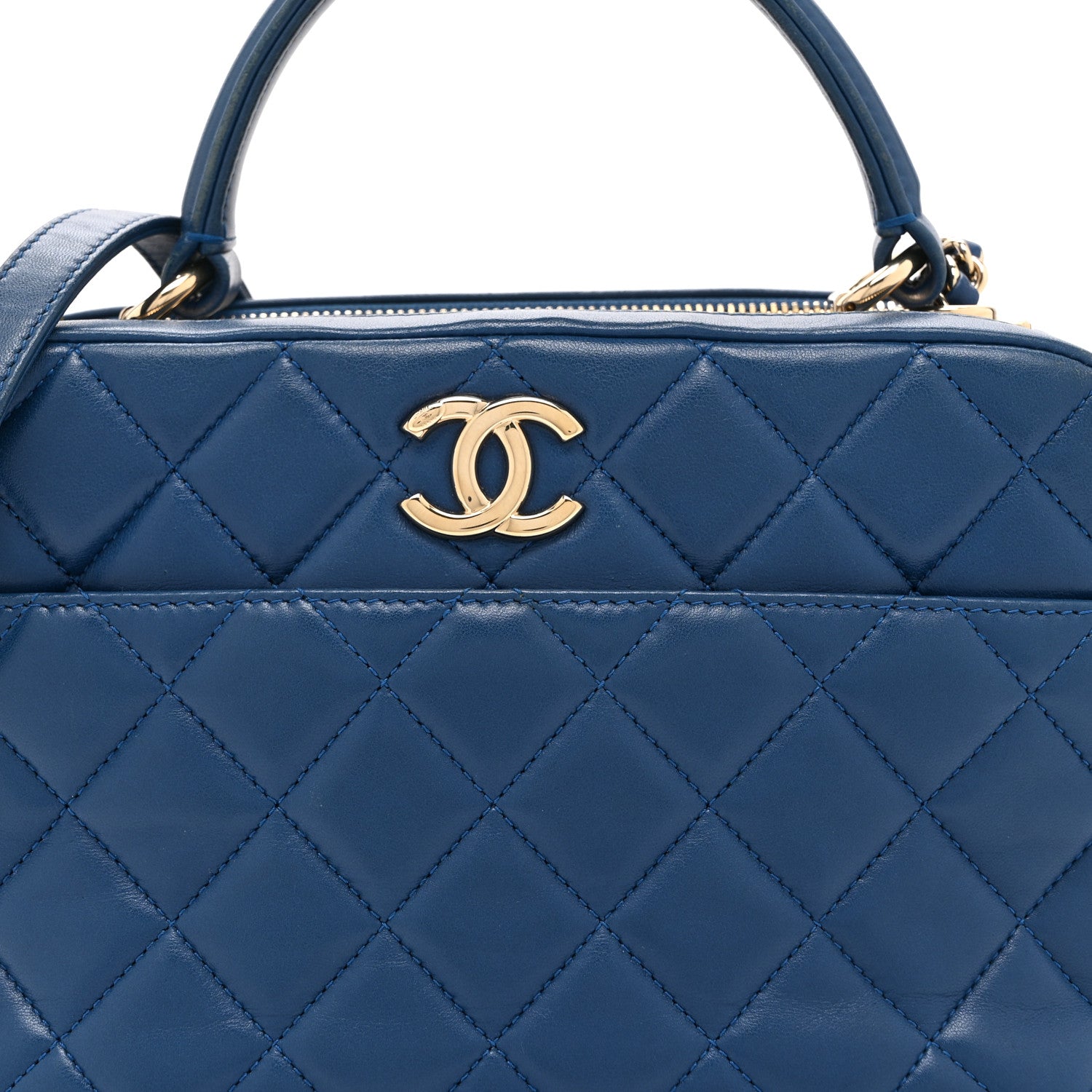 Chanel Lambskin Quilted Medium Trendy CC Bowling Bag Blue 1869263