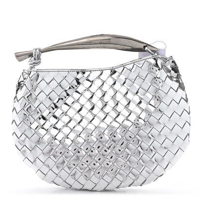 Bottega Veneta Mirror Laminated Nappa Intrecciato Sardine Bag Silver 1 of 10